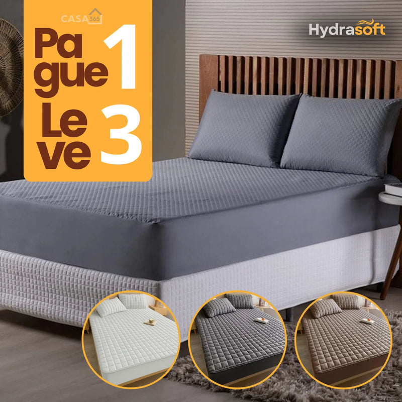 Hydra Soft |COMPRE 1 LEVE 3|  - Jogo de Cama Impermeável Premium - Capa + 2 Fronhas